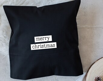 Funda de almohada "feliz navidad" Máquina de escribir