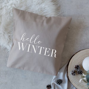 Cushion cover &quot;hello Winter&quot;