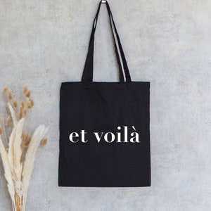 Cotton bag / jute bag / fabric bag "et voilà" - bag and print in different colors possible