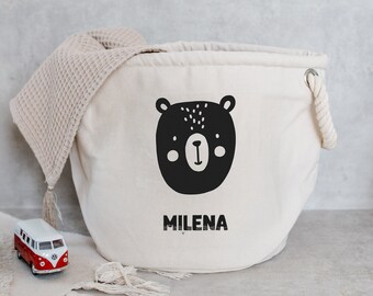 Cesta de almacenamiento "Bear + Name" (Diferentes fuentes posibles)