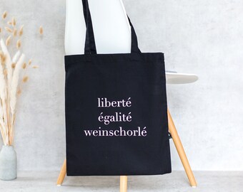 Bolsa de algodón / bolsa de yute / bolsa de tela "wine spritzer" - bolsa y estampado en diferentes colores posibles