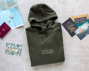 Sudadera con capucha "Coordenadas"