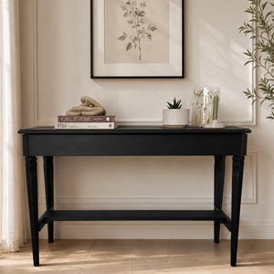 Console Table Rustic Black Entryway Table With Lift Up Lid For Storage