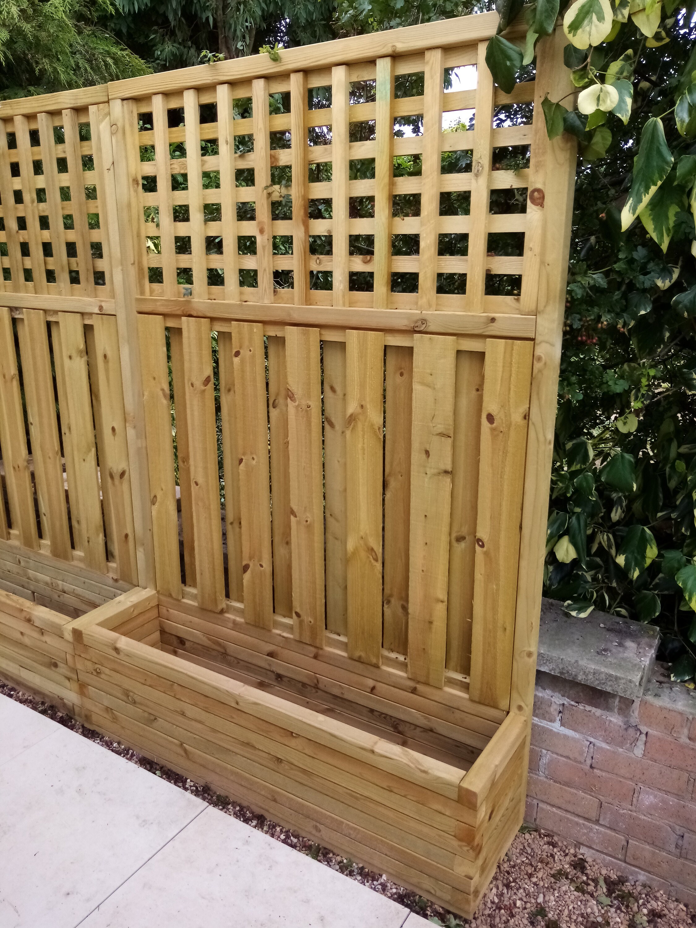 The Tetbury Trellis Planter Panel Privacy Screen Garden Trough Etsy