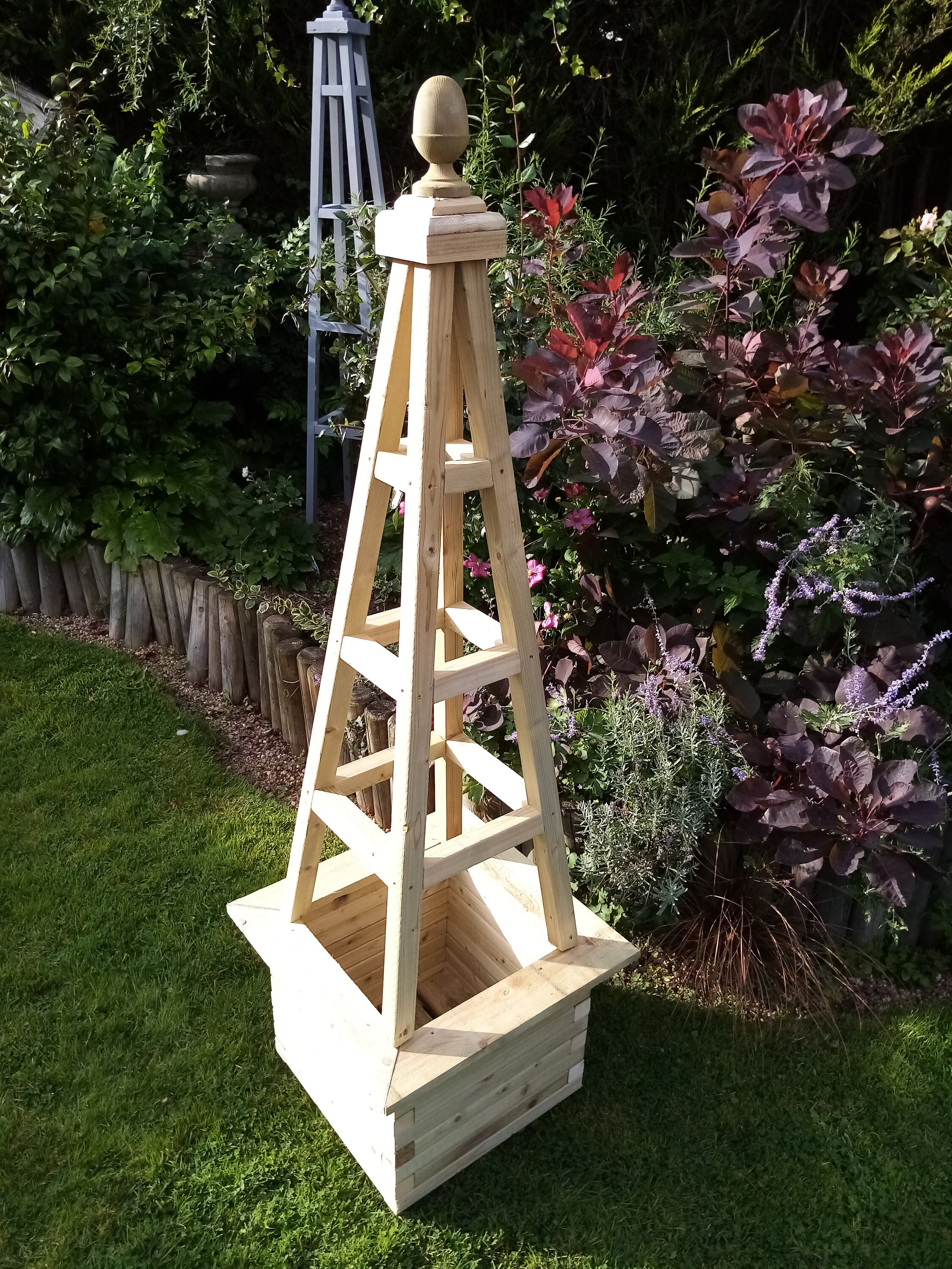 The Stanway Rustic Tanalised Wood Garden Obelisk / Planter Etsy