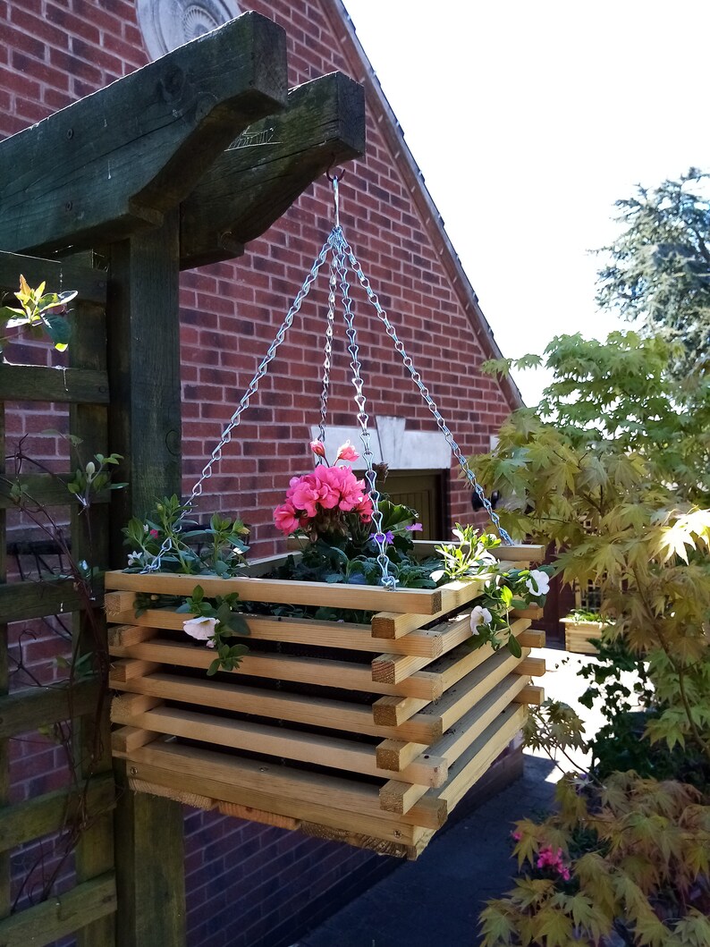 The Stanton Tanalised Wood New Handmade Hanging Basket with Etsy