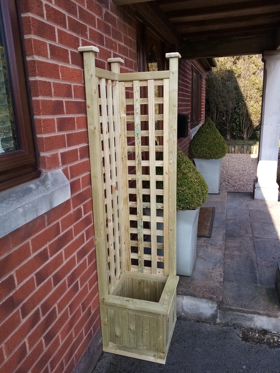 Bespoke Handmade Stroud Handmade Rustic Tanalised Timber Corner Trellis  Planter Trough - Etsy
