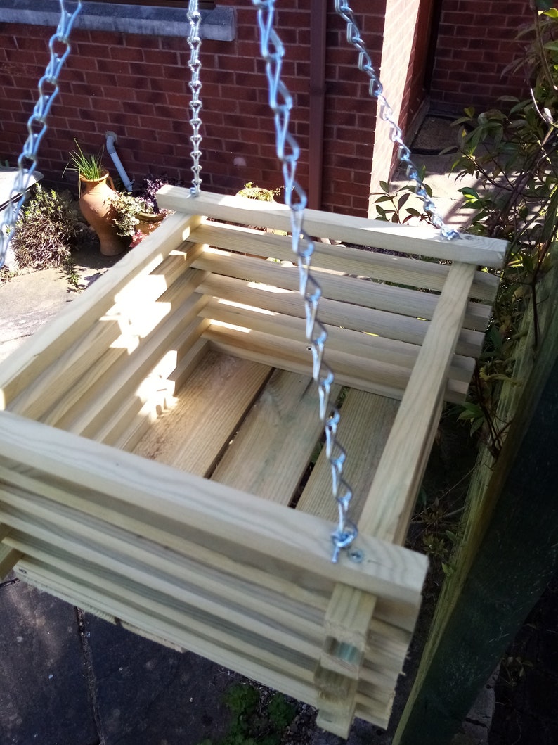 The Stanton Tanalised Wood New Handmade Hanging Basket with Etsy