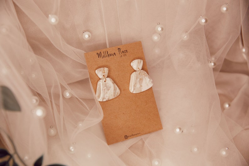 The Boho Bridal Collection|organic triangles|Polymer clay earrings