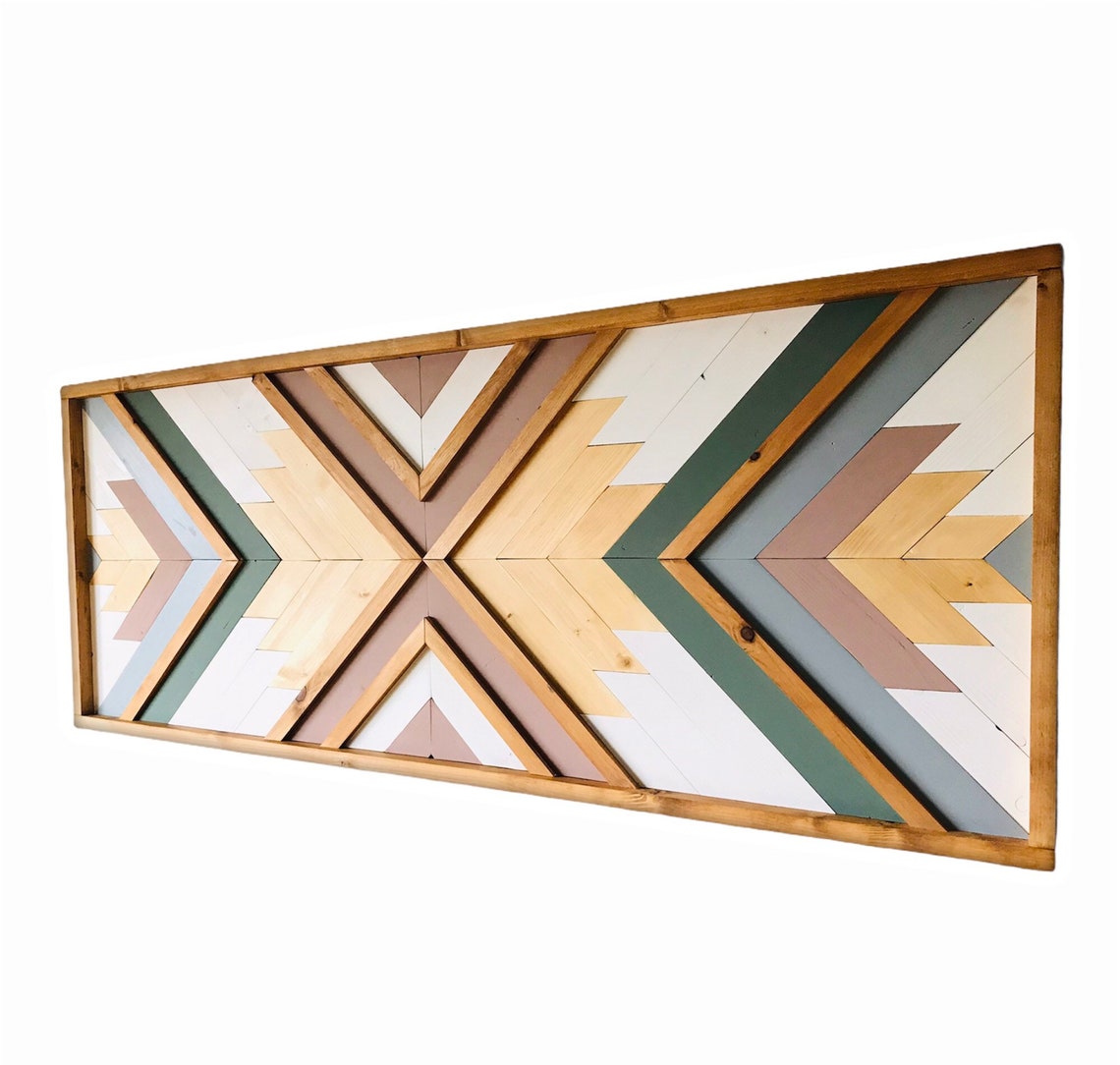 Large Wood Wall Art Boho Style Wood Wall Decor Etsy