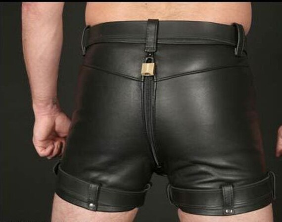 Leather Bondage Chastity Shorts BDSM - Etsy
