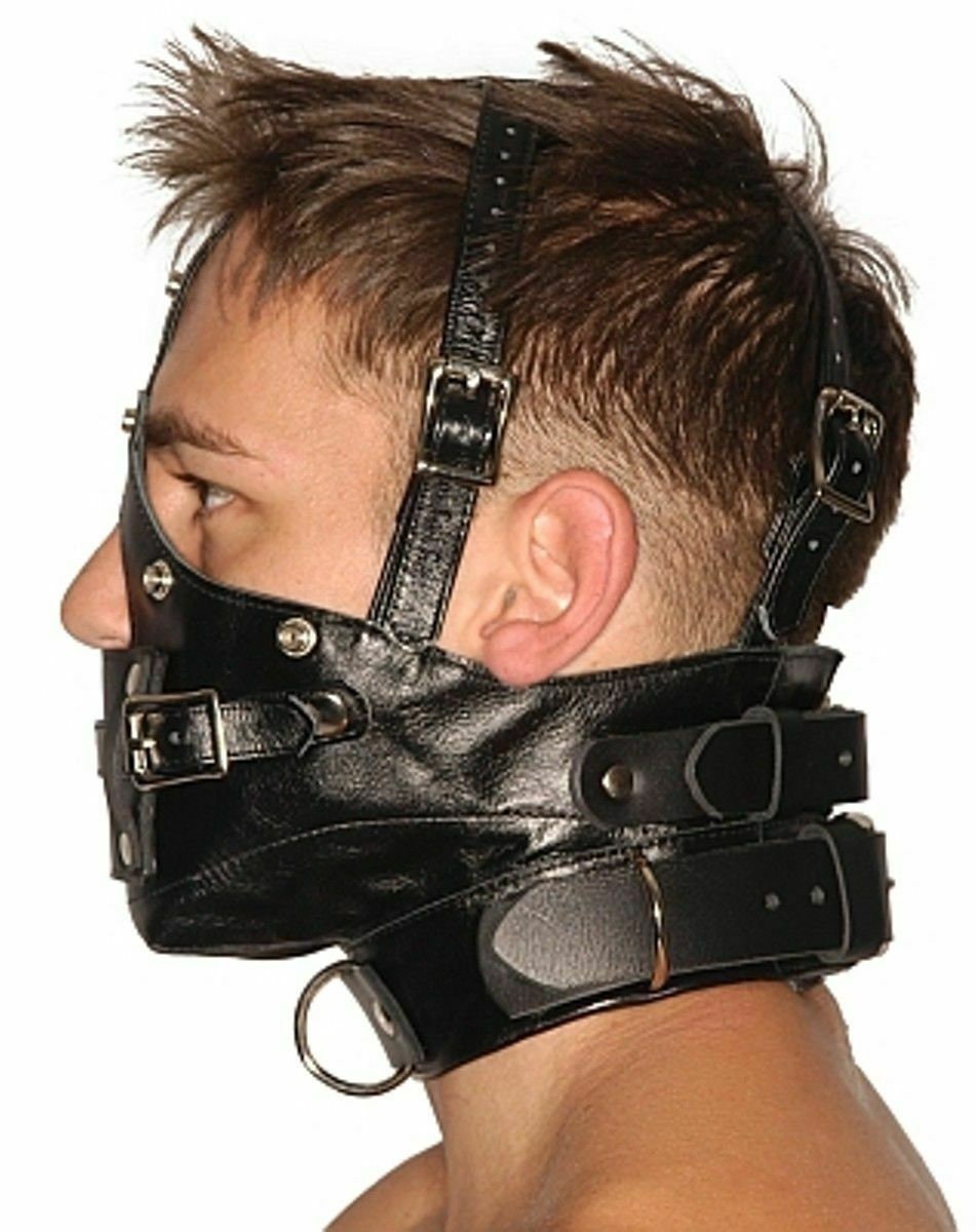 Genuine Leather Face Mask Hood With Mouth Gag BDSM Bondage Etsy