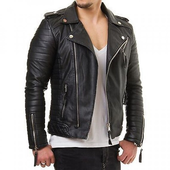 pure black leather jacket