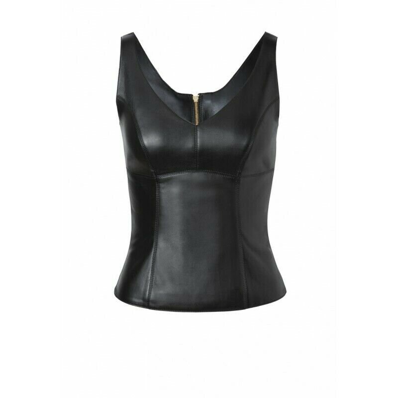 Image of Ladies Genuine Lamb Leather Sleeveless Top Vest