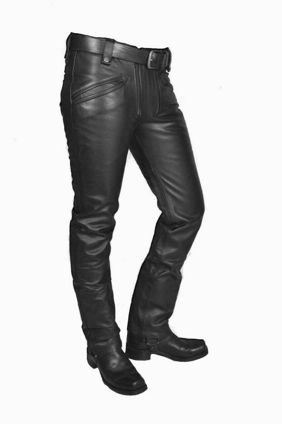 Men's Genuine Leather Pants Jeans | Etsy