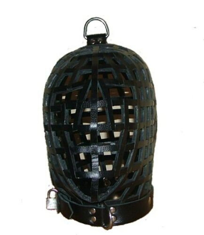 Genuine Leather Cage Hood Bondage | Etsy