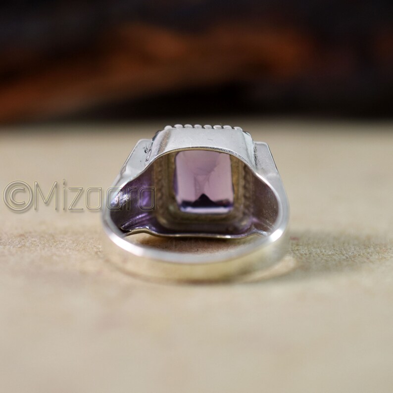 Amethyst Ring Sterling Silver Pinky Men's Jewelry Etsy