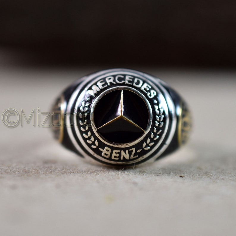 Mercedes Benz Ring 3D Design 925 Sterling Silver | Etsy