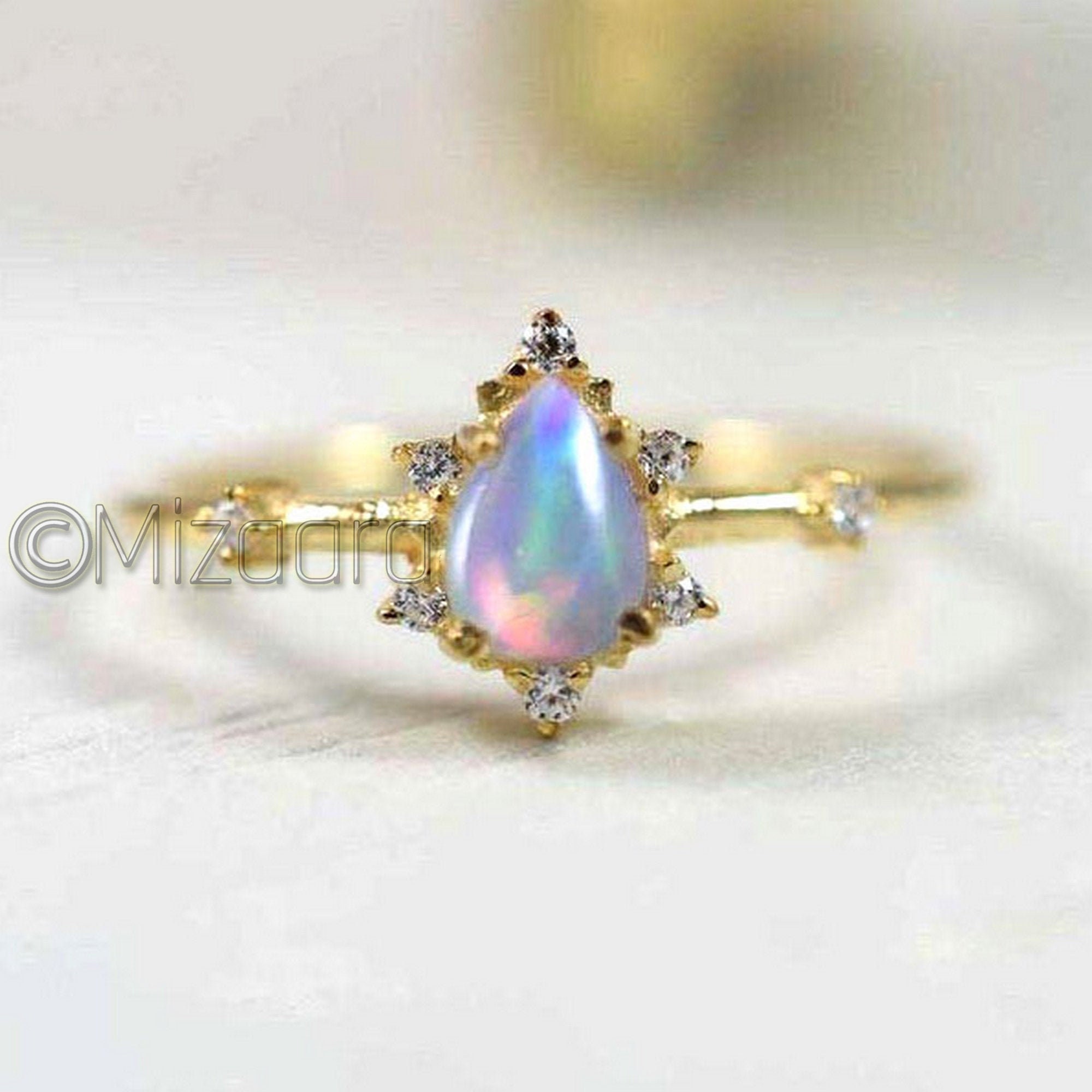Wedding Ring Ethiopian Opal Cabochon Ring Silver Gold Platted Ring Engagement Ring Statement Ring Women Ring 925 Sterling Silver Ring