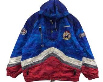 Vintage ELLESSE FRANCE ITALY Cocorico Ski Outdoor Jacket Overprint