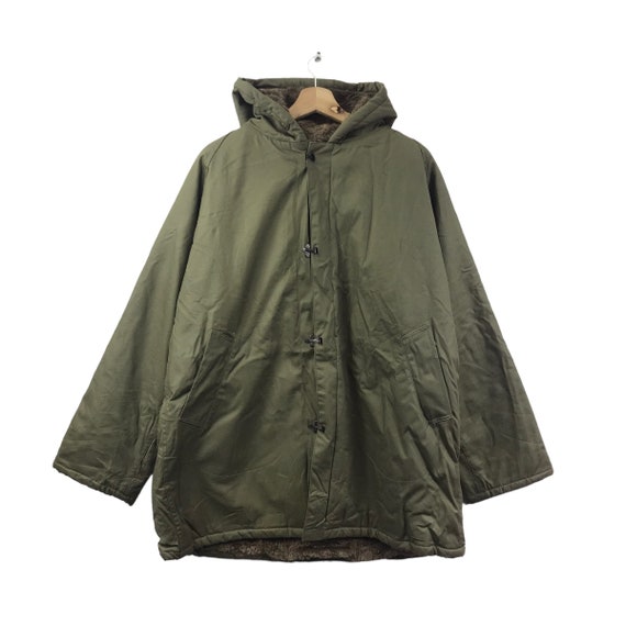 BUZZ RICKSON United Carr Army Green Hooded Overcoat Jacket
