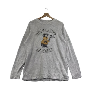 UNIVERSITY OF MAINE Bananas The Bear Mascot Grey Sweatshirt