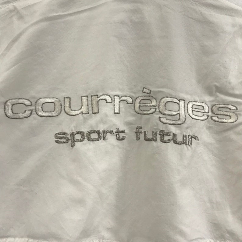 Vintage COURREGES SPORT FUTUR France Designer White Jacket Windbreaker image 8