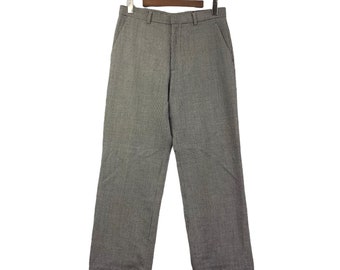 GIANNI VERSACE Italy Designer Straight Cut Wool Trousers Casual Pant