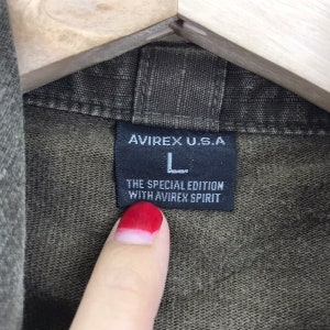 AVIREX USA Aero Mail Us Army Green Hoodie Sweatshirt image 4