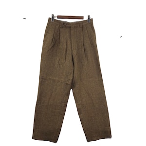 CHRISTIAN DIOR MONSIEUR French Brand Straight Cut Brown Wool Casual Trousers Pant