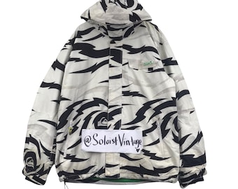 Vintage QUIKSILVER SURF Surfing Marke Ski Bomber Hoodie Jacke