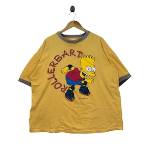 Vintage Distressed BART SIMPSON Rollerbart Big Size Short Sleeve Shirt