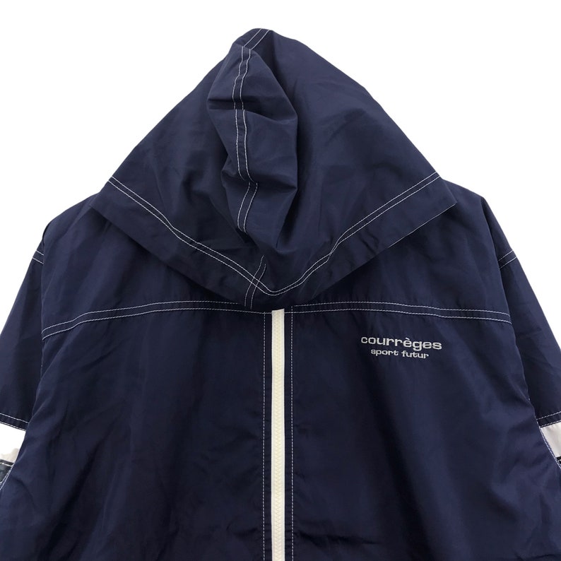 Vintage COURREGES SPORT FUTUR France Designer Blue Jacket Windbreaker image 2