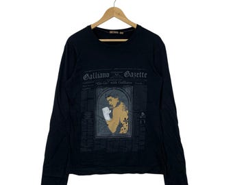 Camiseta vintage de manga larga Go-Go con Galliano del periódico John Galliano