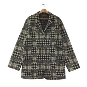 Ys For Men By YOHJI YAMAMOTO Japan Check Grey Wool Coat