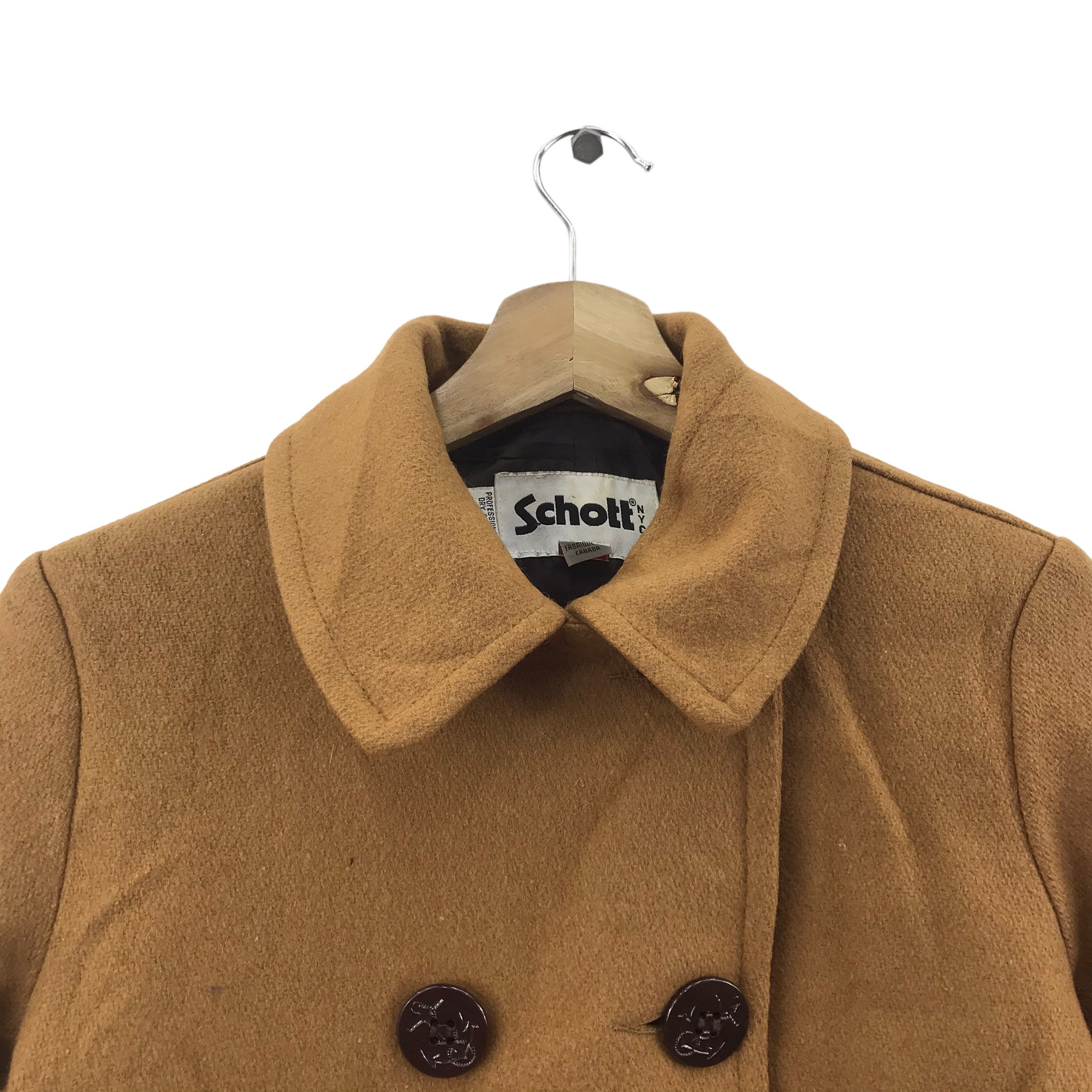 ヴィンテージ SCHOTT NYC ウール ブラウン ダッフルコート - Etsy 日本
