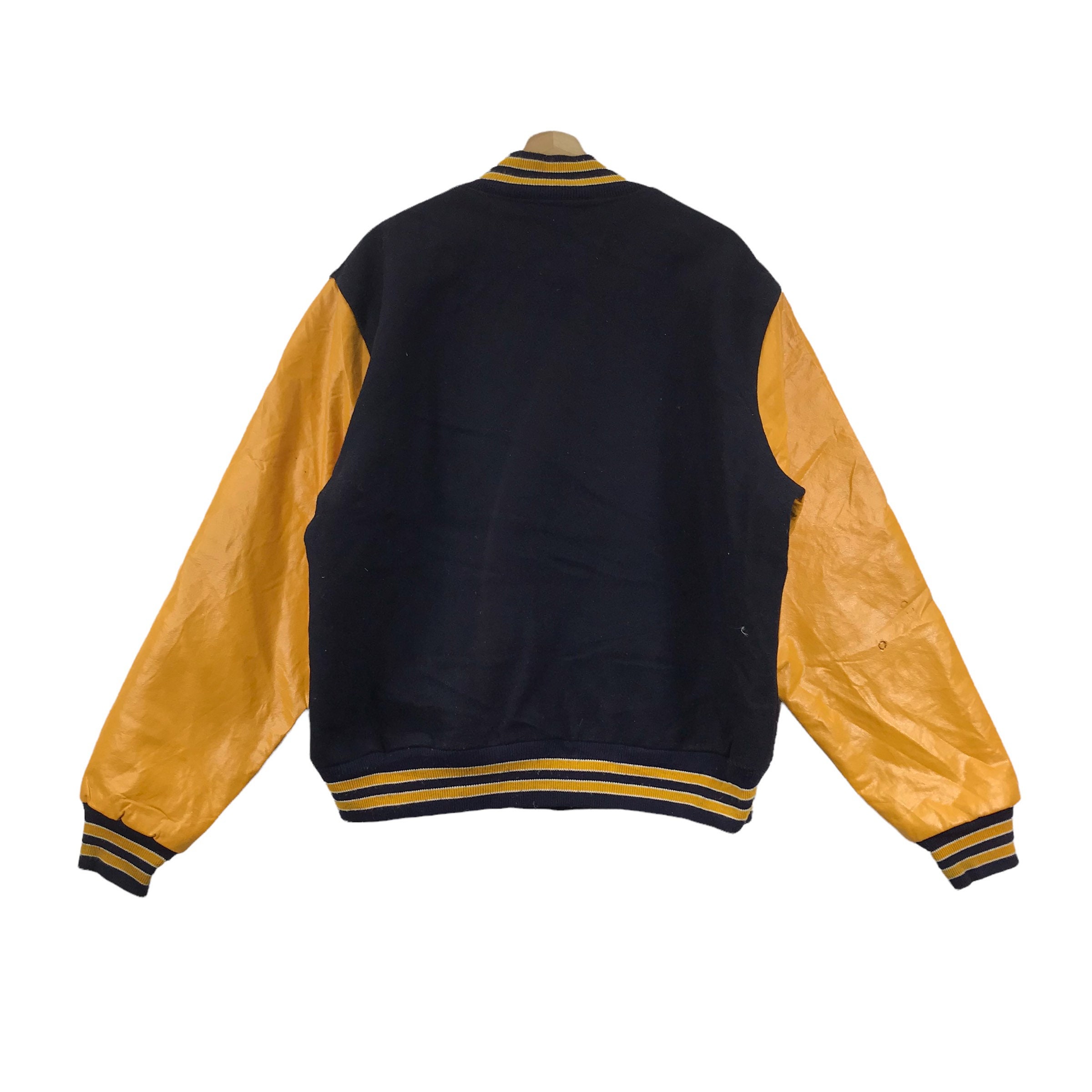 Neff Leather Varsity Jacket- UK S- Blue 17 Vintage Clothing