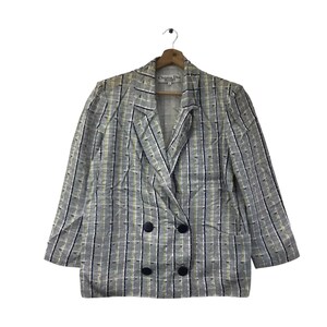 CHRISTIAN DIOR Pret-A-Porter  Blue Check Coat Jacket