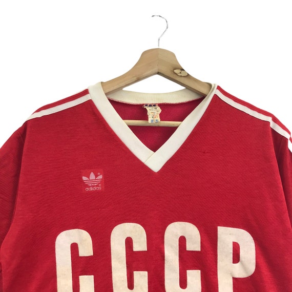 Vintage 80s ADIDAS RUSSIA Ussr Home Football Red T Shirt - Etsy