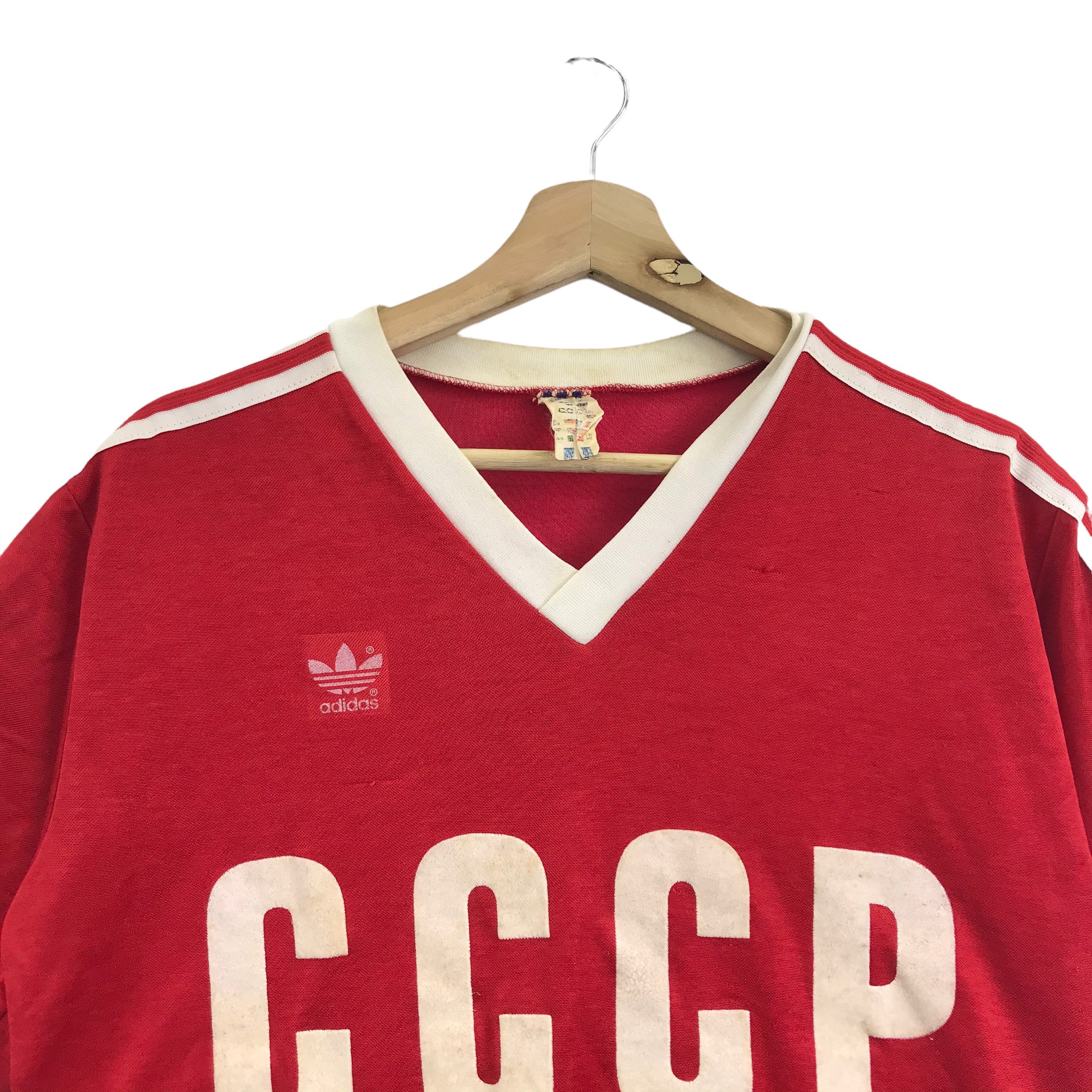 Estribillo Migración Barrio bajo Vintage 80s ADIDAS CCCP RUSSIA Ussr Home Football Red T Shirt - Etsy Denmark