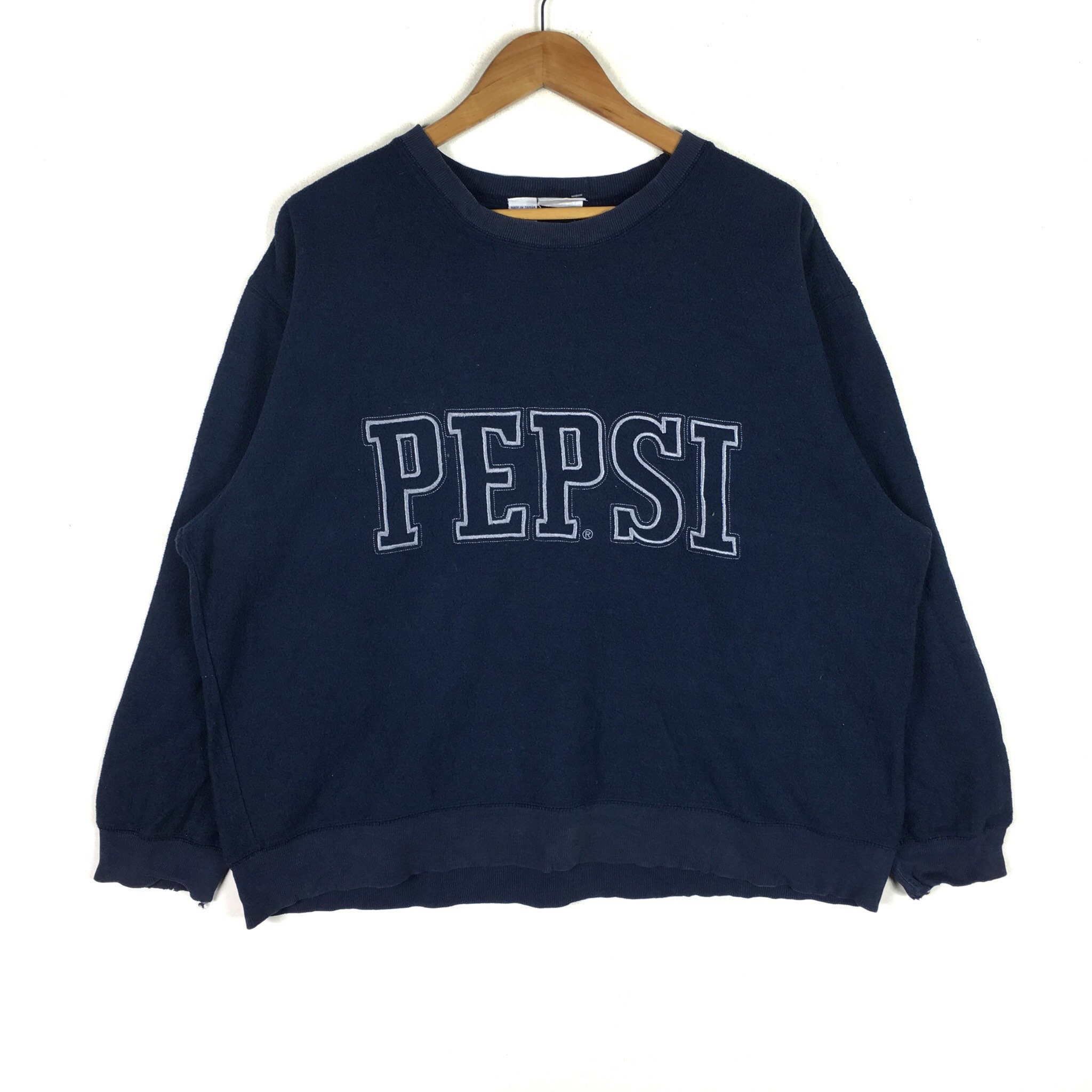 Vintage 90s PEPSI Embroidered Blue Sweatshirt XL Size Drinks | Etsy