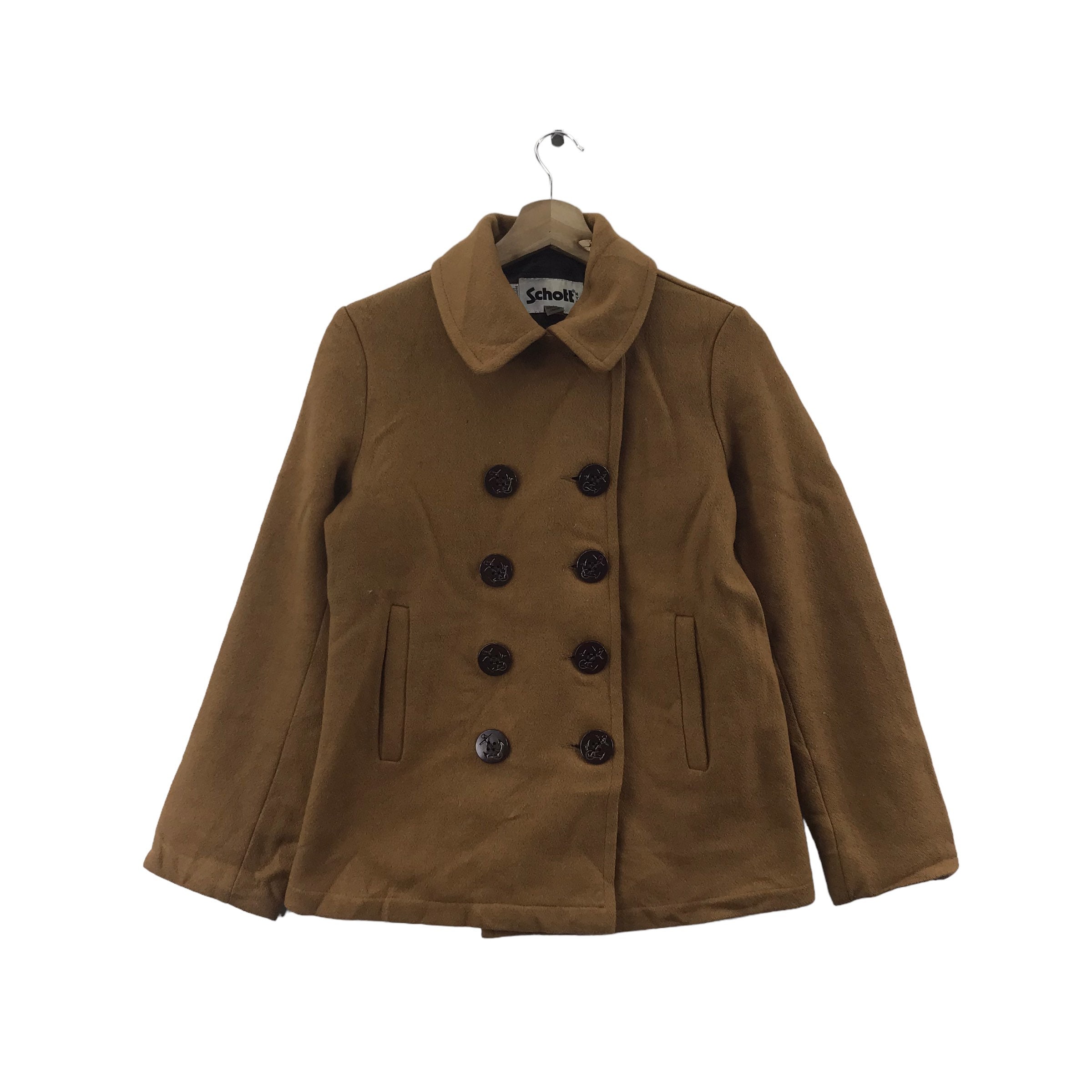 Schott NYC ダッフルコート L ブラウン ヴィンテージ SCHOTT NYC ウール ブラウン ダッフルコート - Etsy 日本