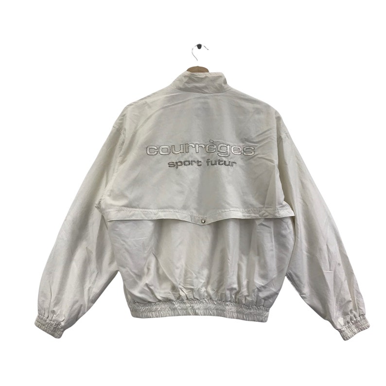 Vintage COURREGES SPORT FUTUR France Designer White Jacket Windbreaker image 7