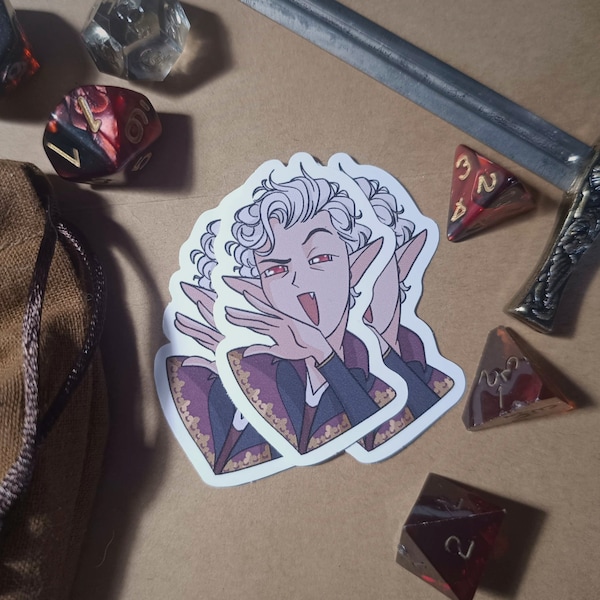 Astarion haughty anime laugh Sticker - Baldurs Gate 3