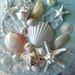 Modern Seashell Art, Coastal Wall Hanging, Unique 16 Round Canvas ...