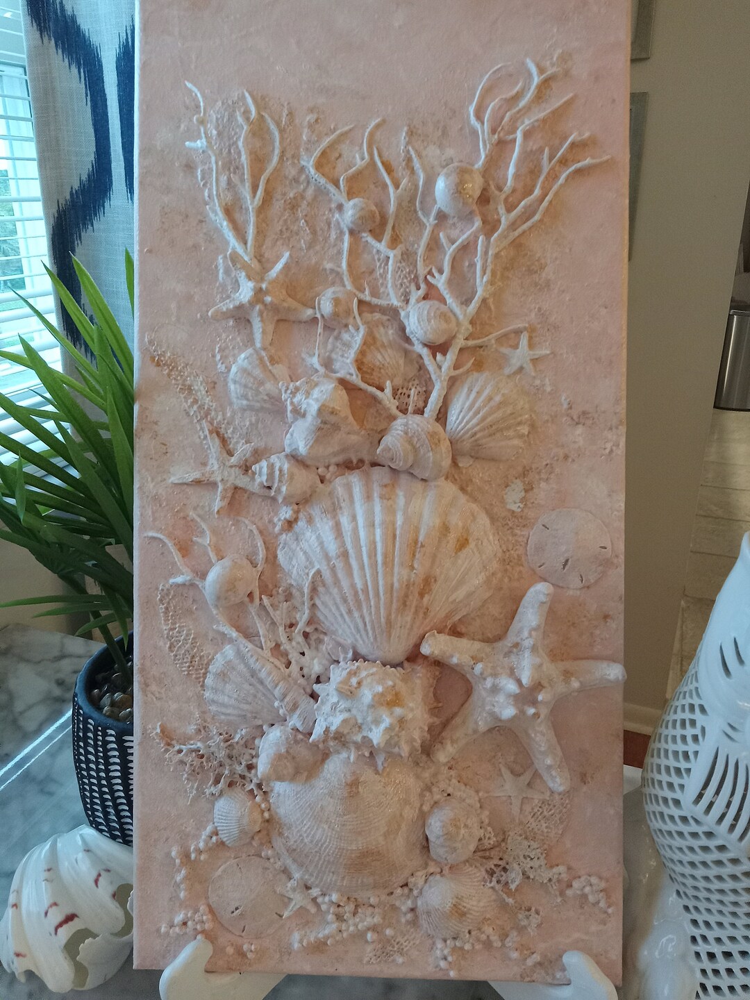 COASTAL CHIC WALL Hanging art From the Soul of the Ocean Seashell Art ...