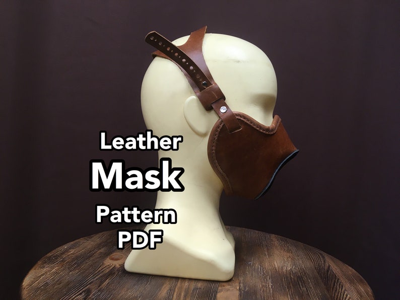 Leather mask pattern leather pattern pdf pateon de cuero | Etsy