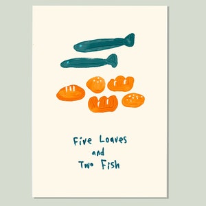 5 Loaves of Bread and 2 Fish · Creative Fabrica
