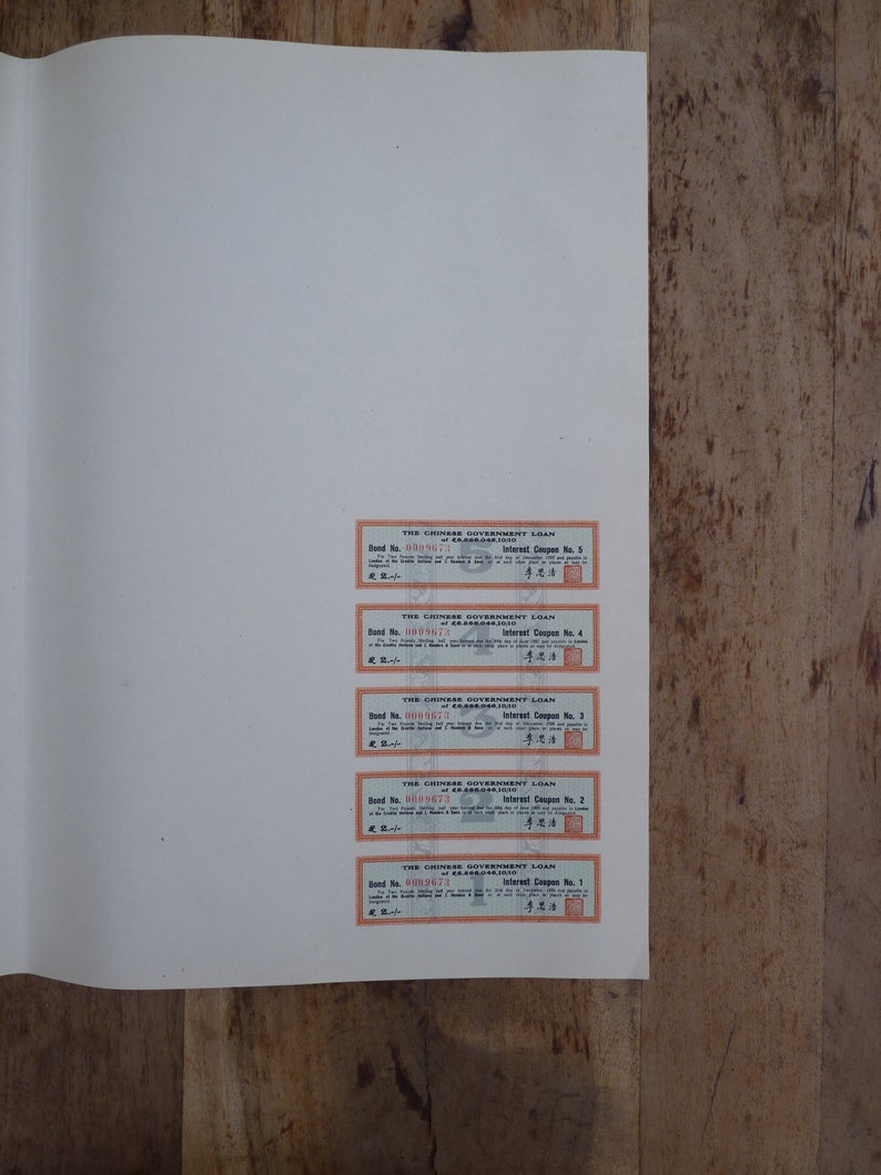 China Bond Loan Skoda Loan for 50 Pounds Sterling 1925