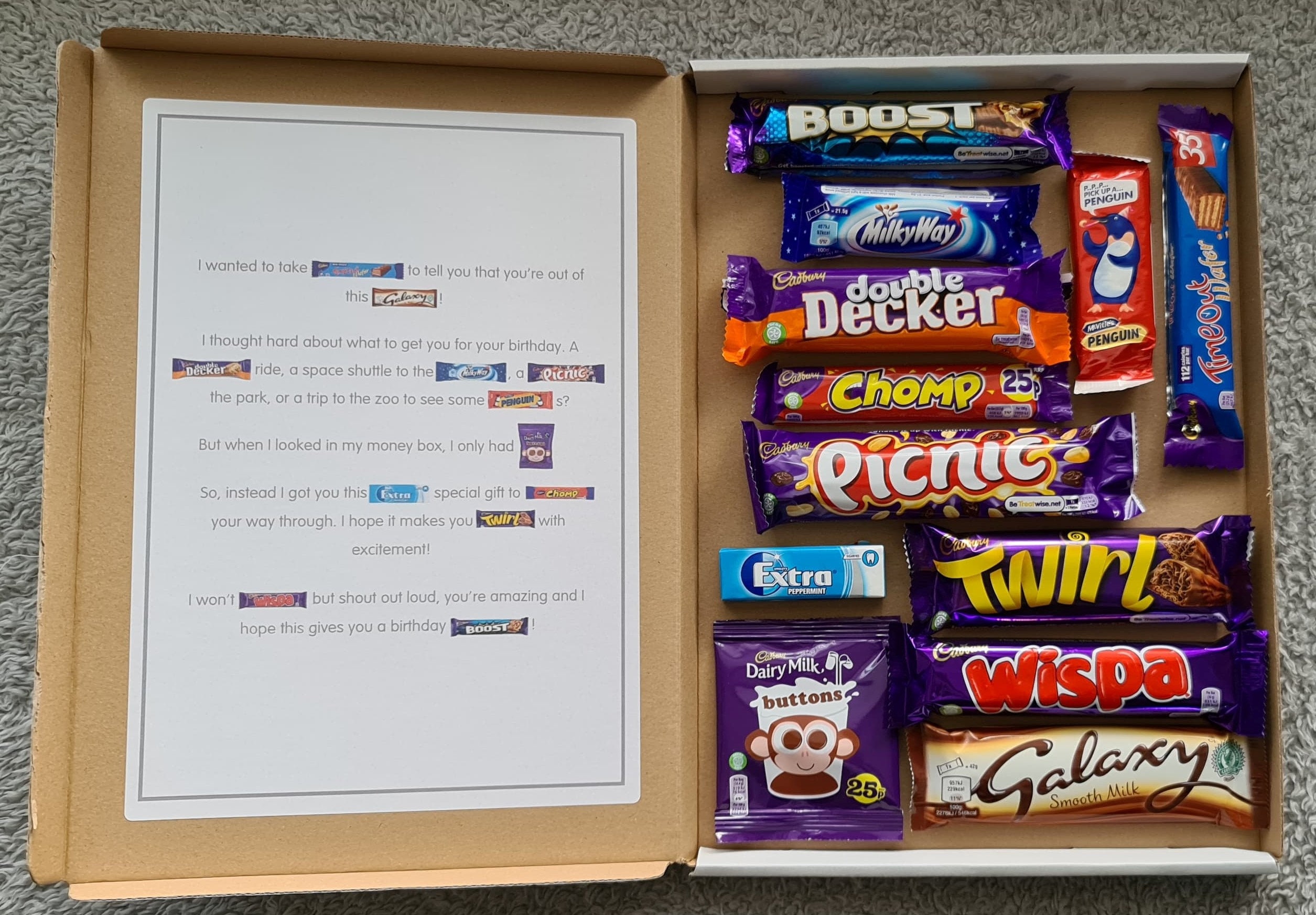 Birthday Chocolate Poem Box Etsy